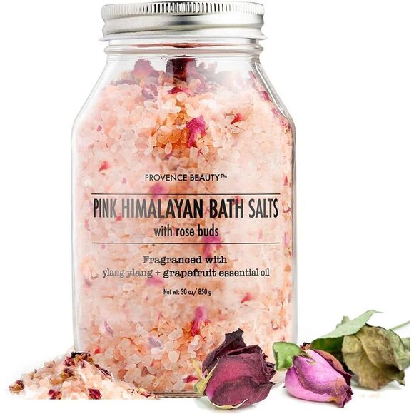 100% Natural Pink Himalayan Bath Salt With Rose Petals And Essential Oils For R